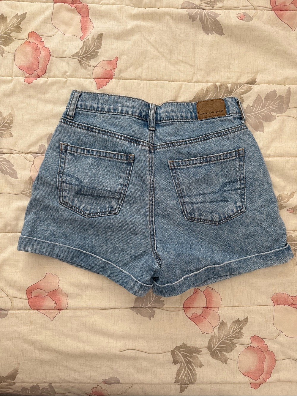 American Eagle Outfitters Light Blue Denim High-Waist Jean Shorts